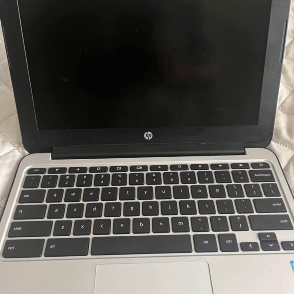 HP Silver and Black Slim Profile Laptop with Widescreen Display